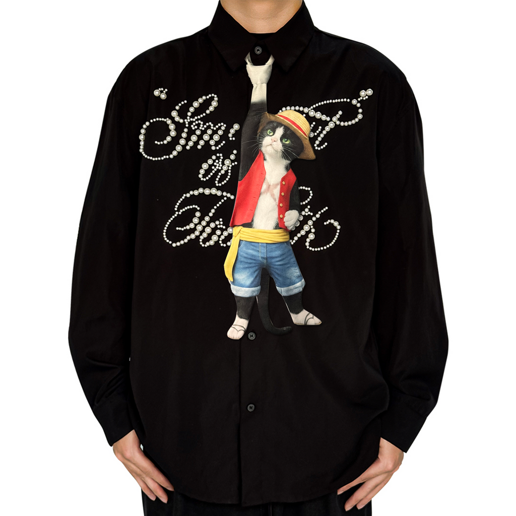 Basic Pet Tie – Luffy Anime Silk Tie, Novelty Character Tie, Unique Graphic Pattern