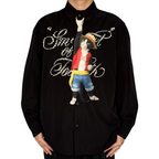 Basic Pet Tie – Luffy Anime Silk Tie, Novelty Character Tie, Unique Graphic Pattern