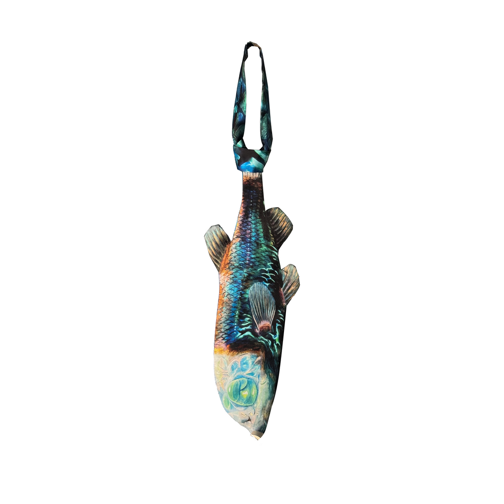 Basic Pet Tie – Blue Fish Silk Tie, Novelty Animal Tie, Unique Graphic Pattern