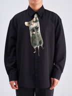 Basic Pet Tie – Long-Tailed Hamster Silk Tie, Cute Pet Design Tie, Novelty Tie, Silk Tie, Pet Tie.