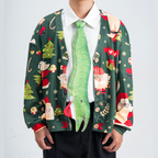 Christmas Novelty Fish-Shaped Tie – Green Eel/Sea Fish Design – Funny Gift for Men – Tie Accessories