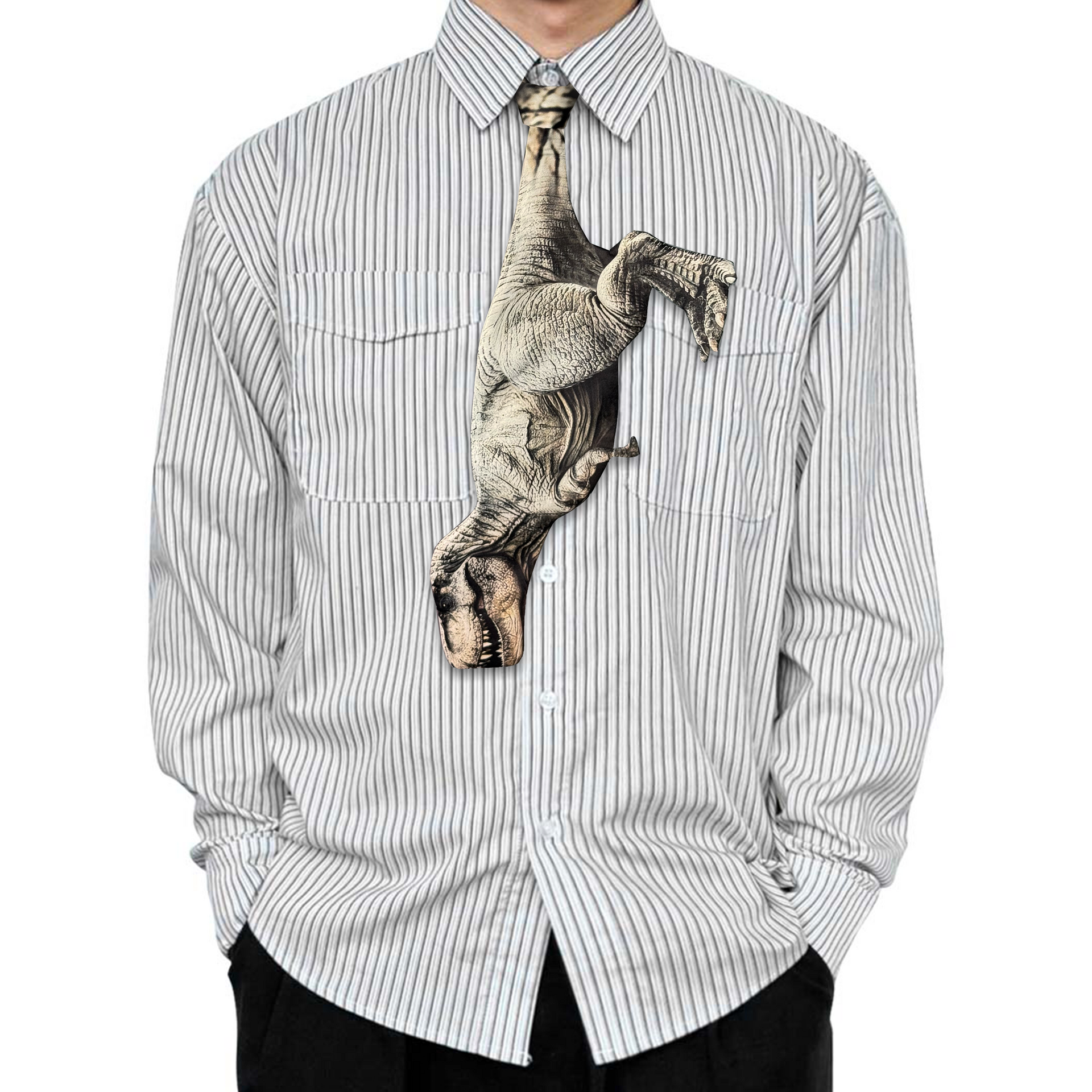 Dinosaur Tie – T-Rex Silk Tie, Novelty Tie, Animal Tie – Dripvity