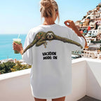 Vacation Mode On Funny Sloth Graphic Tee By Dripvity
