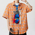 The Super Koala Man Tie, Funny Australian Animal Necktie For Dad, Blue Suit Hero Tie