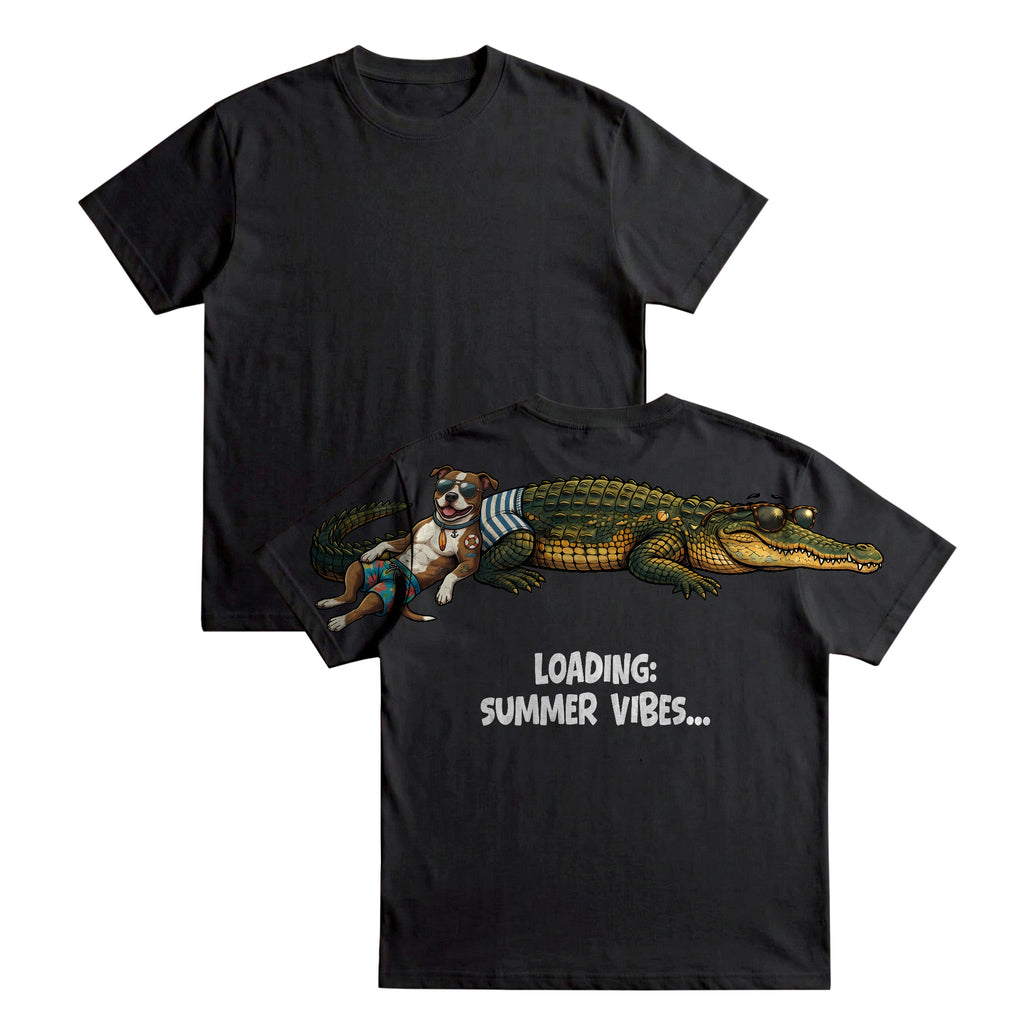 Summer Vibes T-Shirt - Funny Alligator Dog Beach Graphic Tee Dripvity
