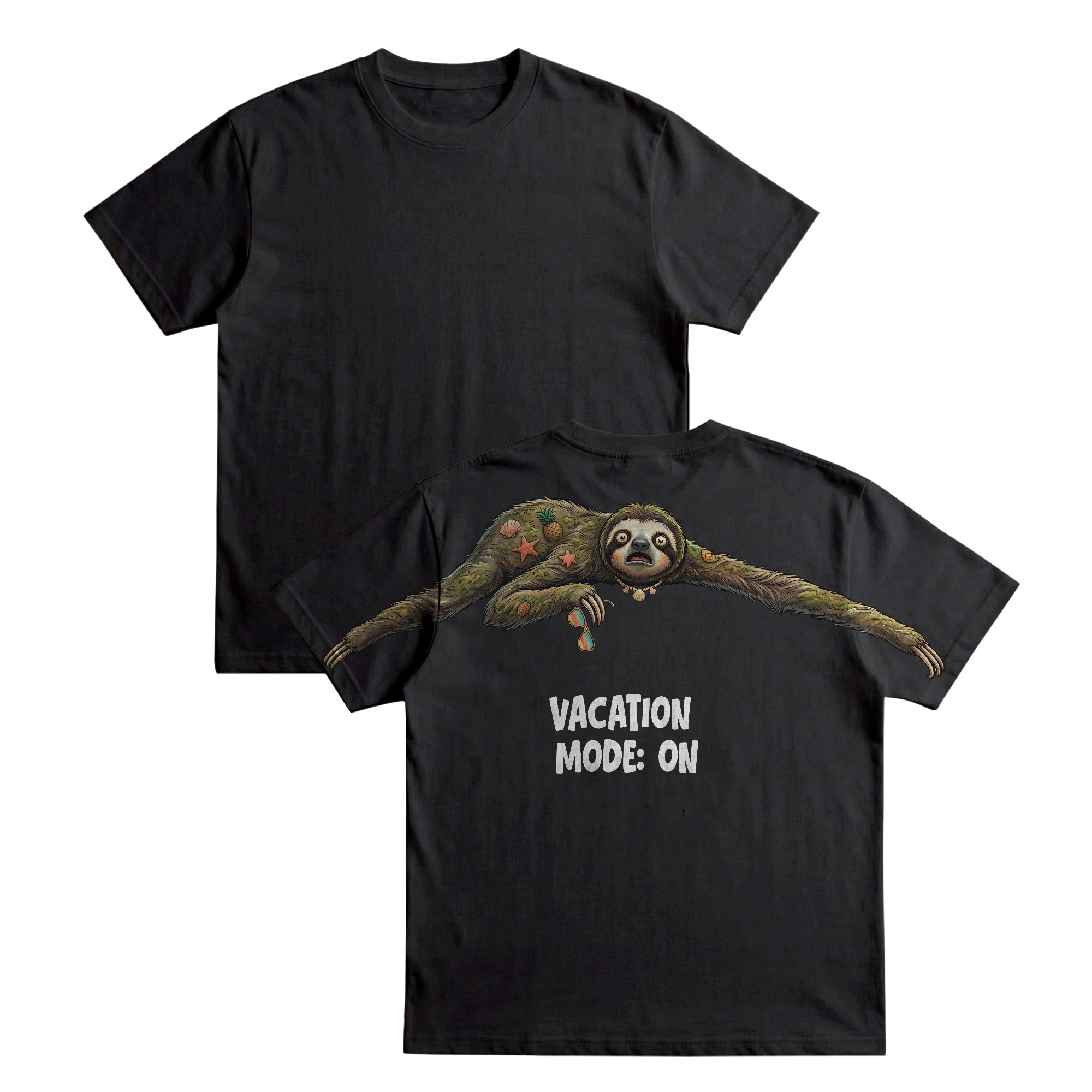 Vacation Mode On Funny Sloth Graphic Tee By Dripvity