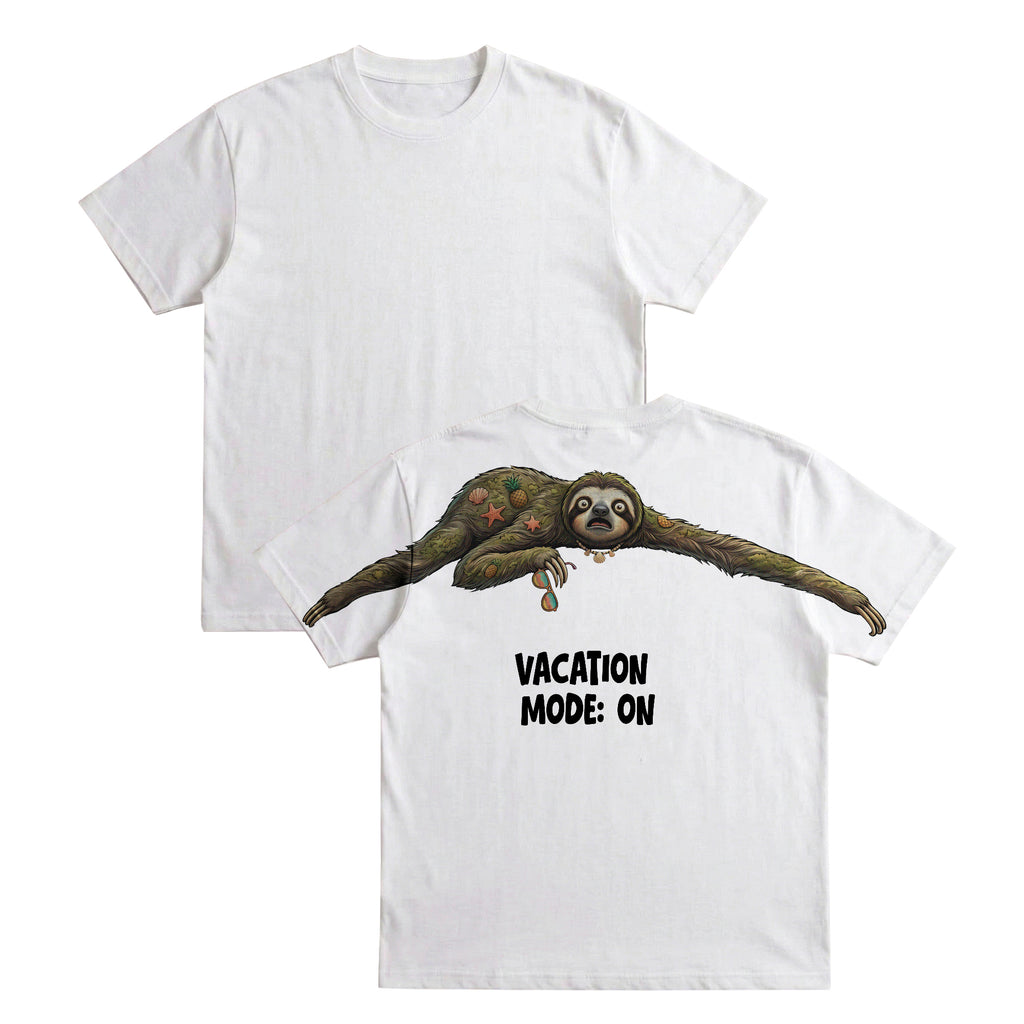 Vacation Mode On Funny Sloth Graphic Tee By Dripvity