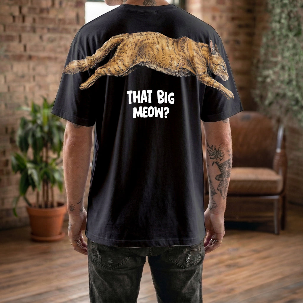That Big Meow Funny Cat Shirt Jumping Cat Graphic Tee By Dripvity