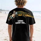 Summer Vibes T-Shirt - Funny Alligator Dog Beach Graphic Tee Dripvity