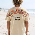 Vacation Mode On T-Shirt Funny Octopus Graphic Tee By Dripvity