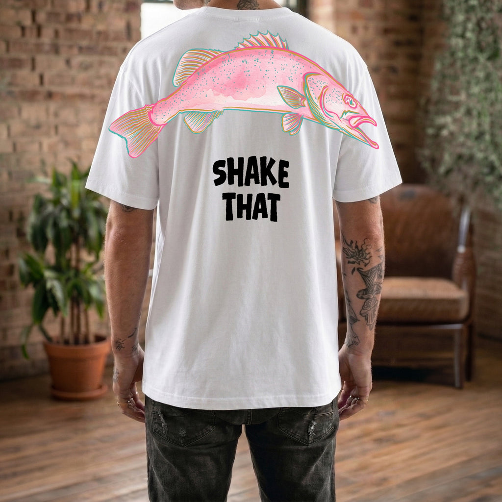 Shake That Funny Fishing Fish Graphic Tee By Dripvity