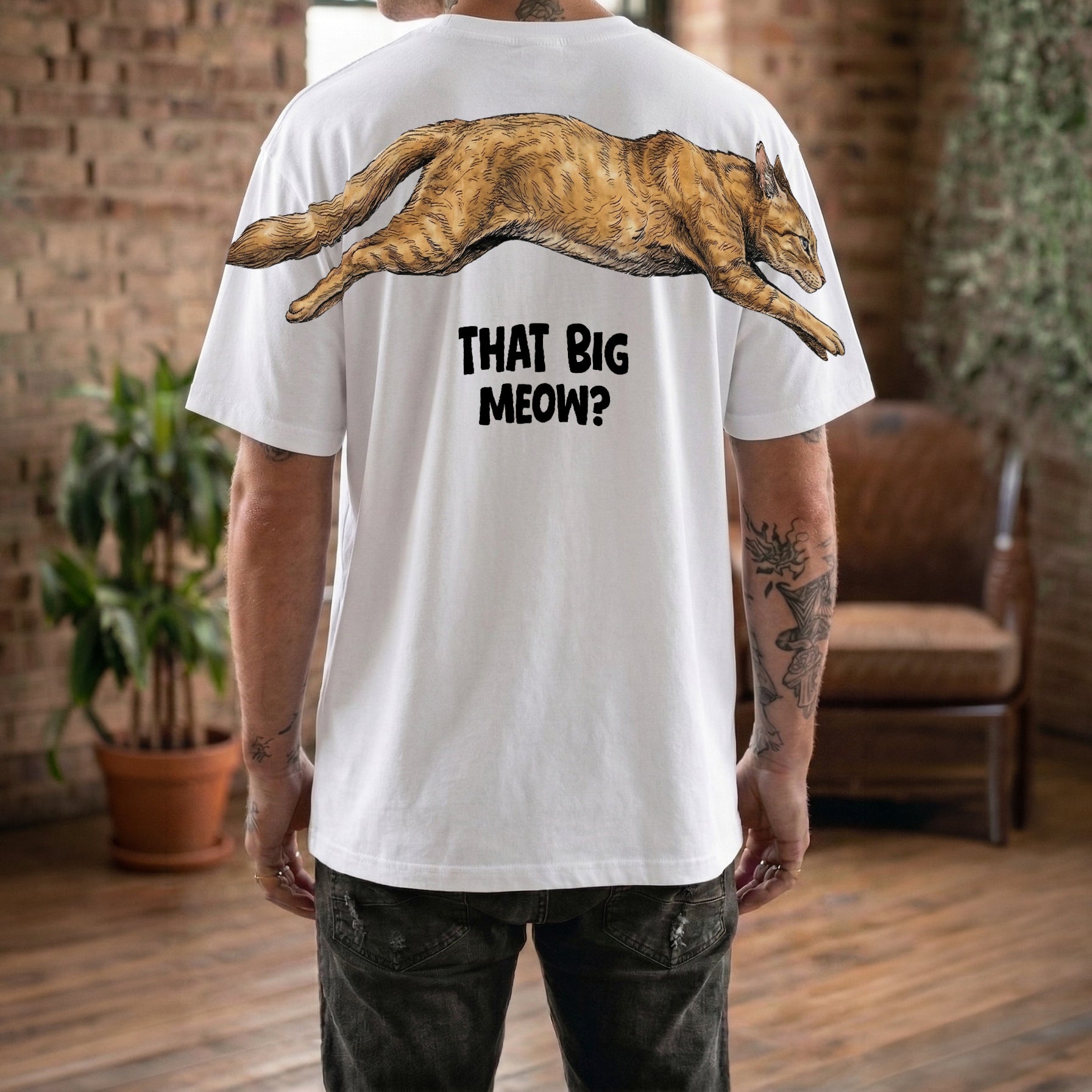 That Big Meow Funny Cat Shirt Jumping Cat Graphic Tee By Dripvity