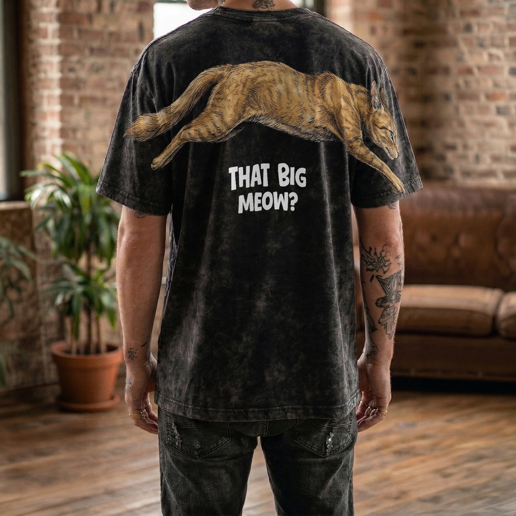That Big Meow Funny Cat Shirt Jumping Cat Graphic Tee By Dripvity