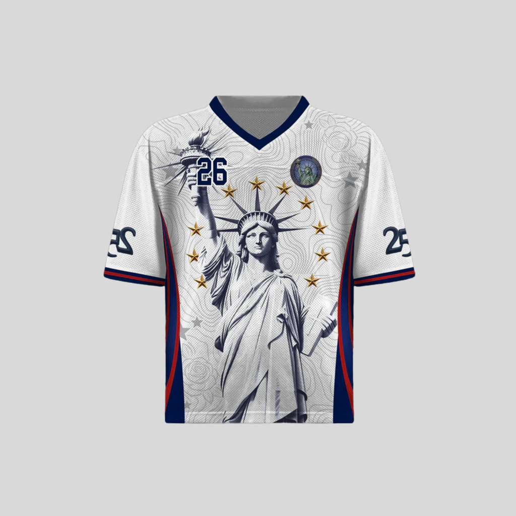 American Statue of Liberty Baseball Jersey Graphic Tee By Dripvity