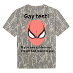 Funny Spider-Man Gay Test Camouflage Graphic Tee - Adult Humor Meme Men's T-Shirt