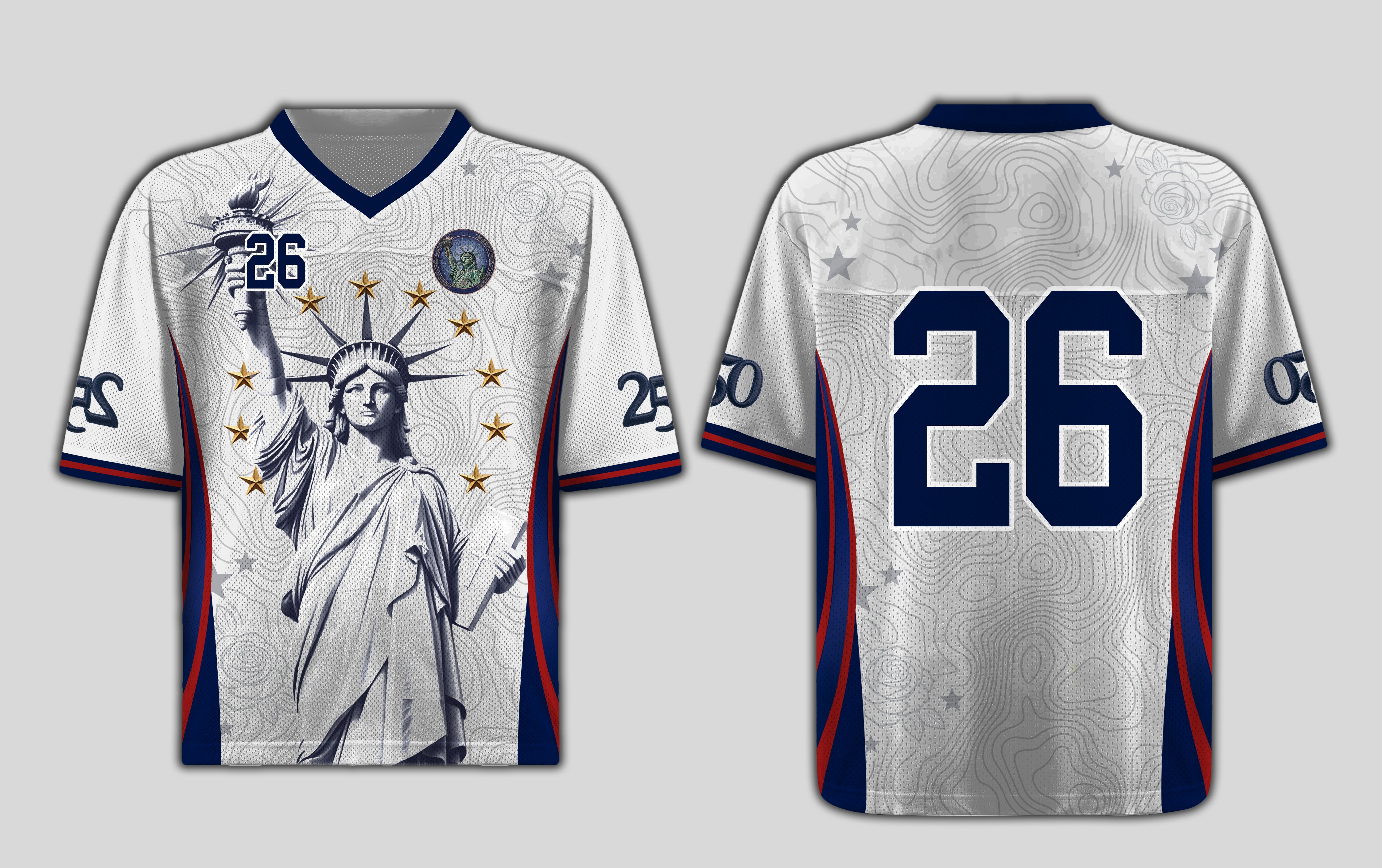 American Statue of Liberty Baseball Jersey Graphic Tee By Dripvity