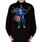Dripvity Captain Cat-merica Muscle Cat Tie, Hilarious Superhero Meme Necktie for Men