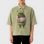 The Greencat Tie for Dad, Funny Swamp Monster Cat Photo Necktie, Unique Mythical Cat Accessory