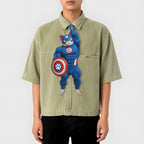 Dripvity Captain Cat-merica Muscle Cat Tie, Hilarious Superhero Meme Necktie for Men