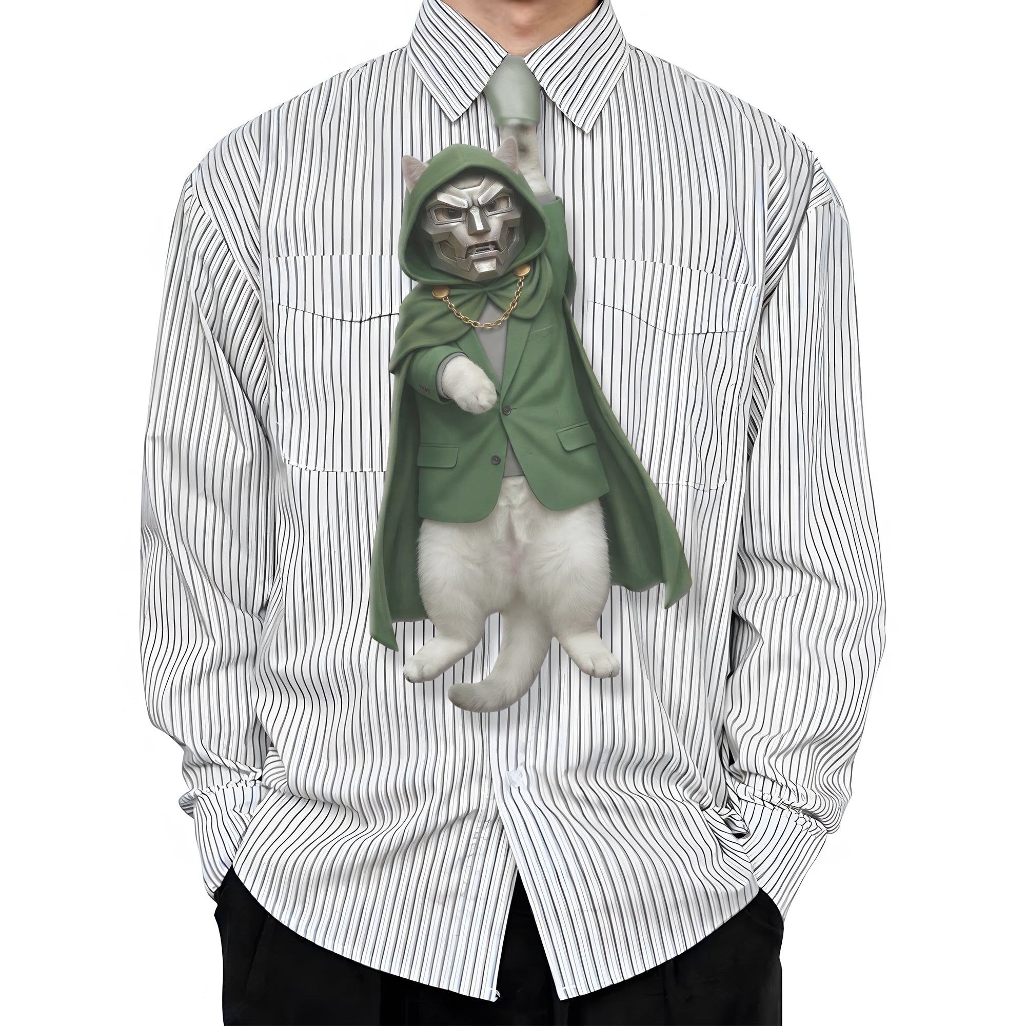 Dripvity Doctor Catdoom Villain Tie - Dr Catdoom Necktie for Men