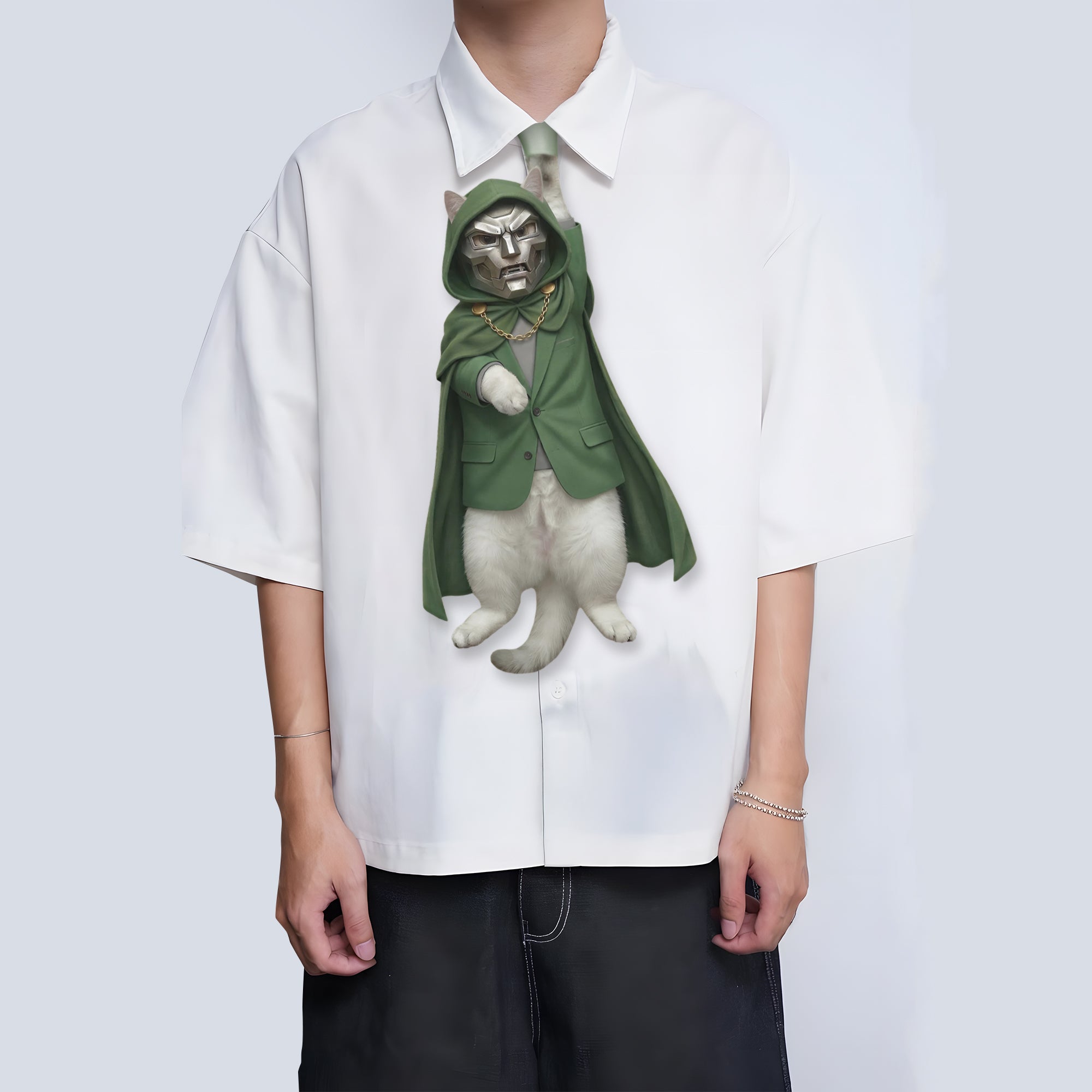 Dripvity Doctor Catdoom Villain Tie - Dr Catdoom Necktie for Men