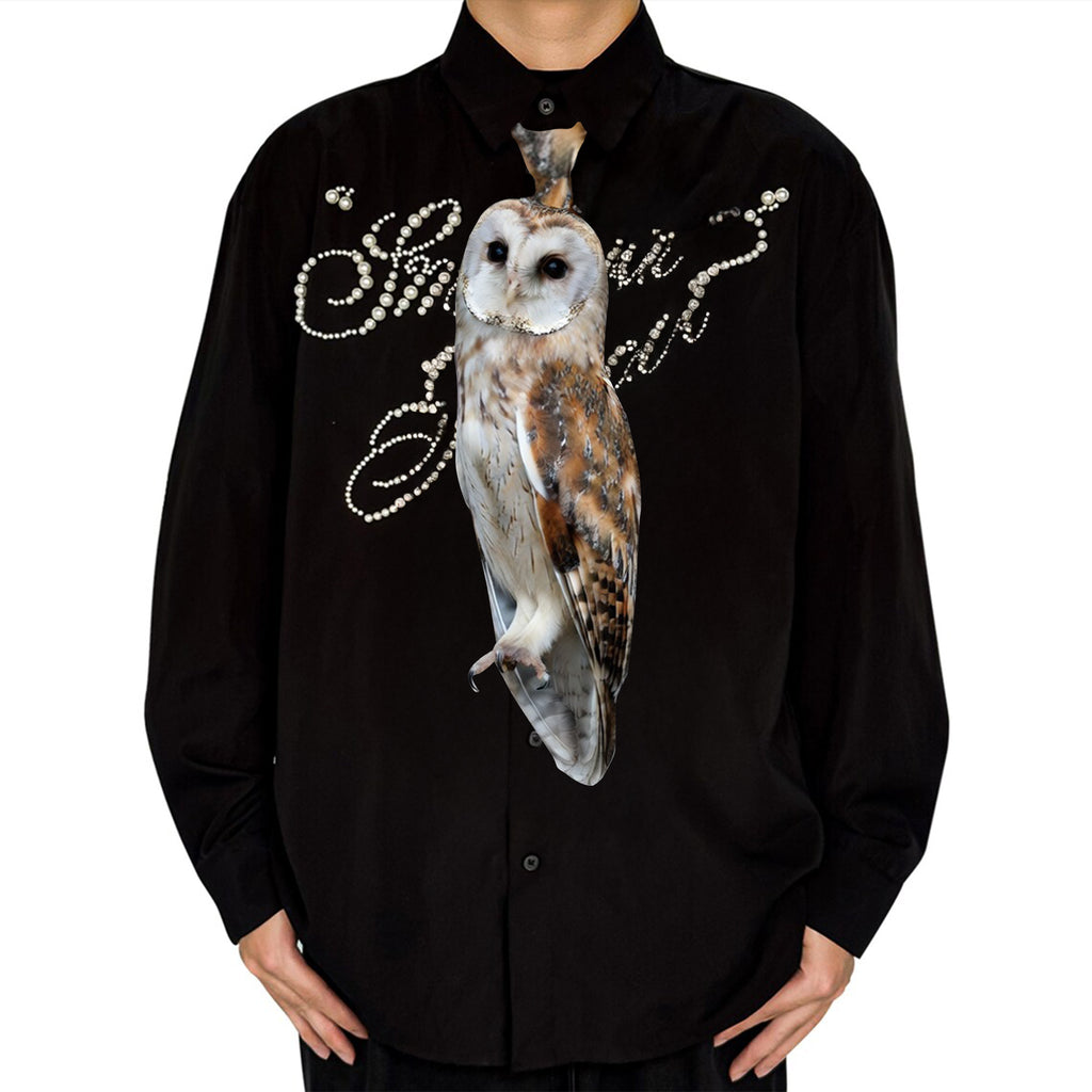 Dripvity Cute Owl Tie, Pet Bird Necktie, Wise Little Owl Style, Unique Nature Gift