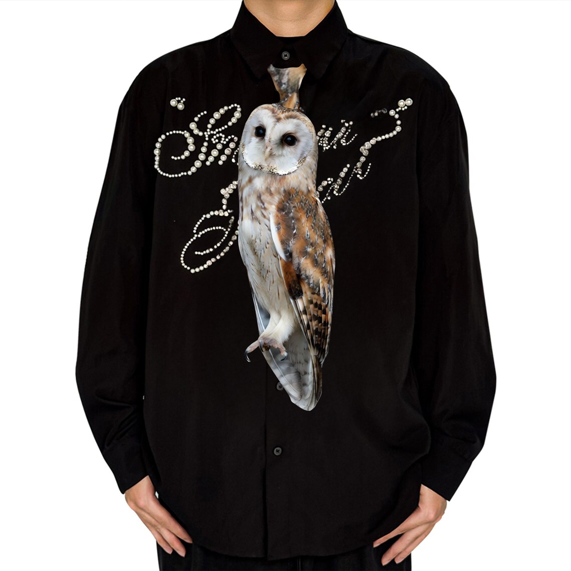 Dripvity Cute Owl Tie, Pet Bird Necktie, Wise Little Owl Style, Unique Nature Gift