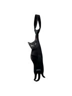 Novelty necktie featuring a realistic black cat design, a fun and unique fashion accessory.