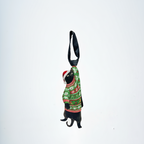 Novelty Christmas tie featuring a cute black cat wearing a Santa hat and holiday sweater, fun festive accessory for animal lovers.