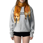 Unique novelty scarf featuring a realistic Corgi dog design, a creative and playful fashion accessory.