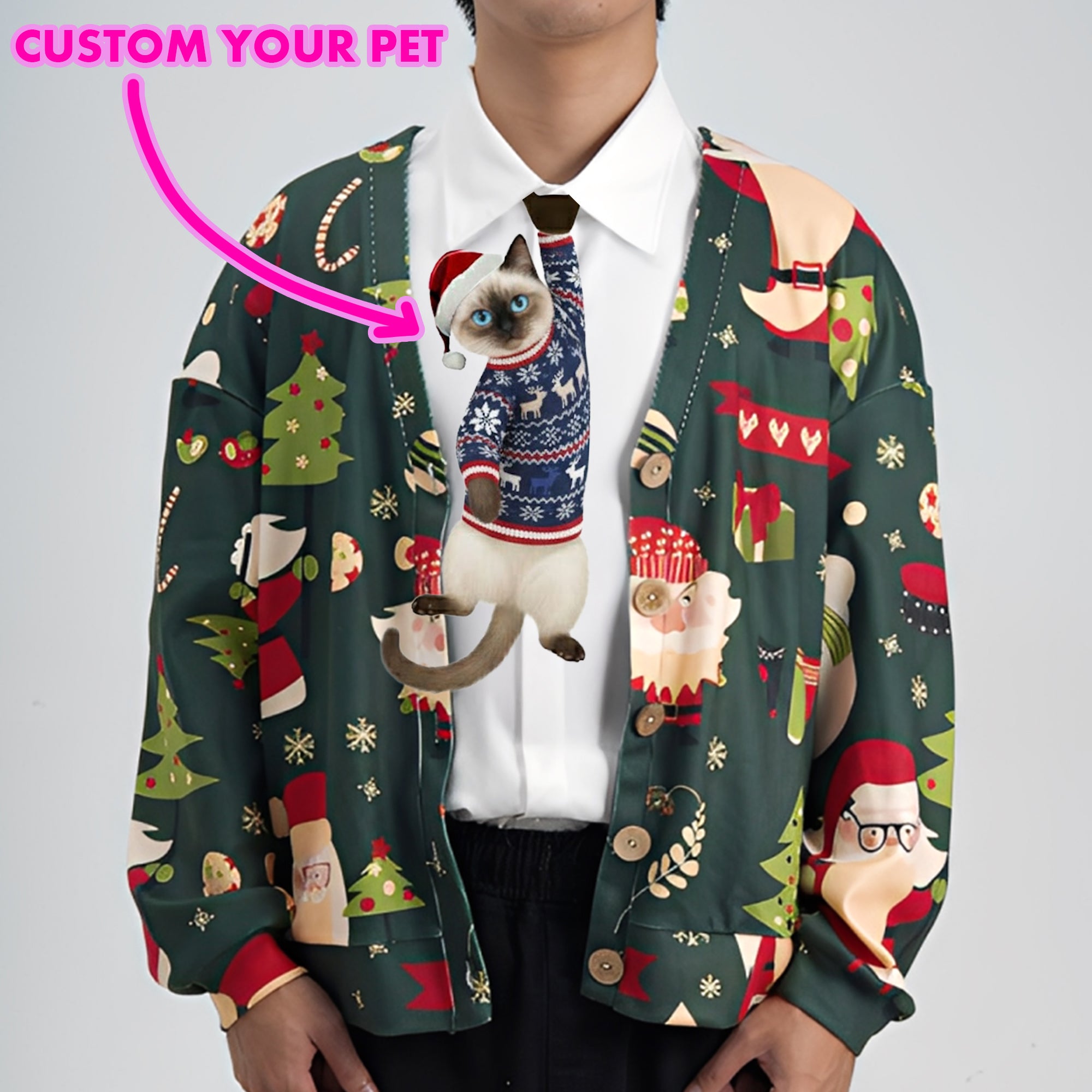 Novelty necktie featuring a unique spotted fish design, a bold and eye-catching fashion accessory.