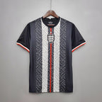 England Three Lions black football jersey graphic tee by Dripvity, unisex oversized streetwear t-shirt with iconic England crest design