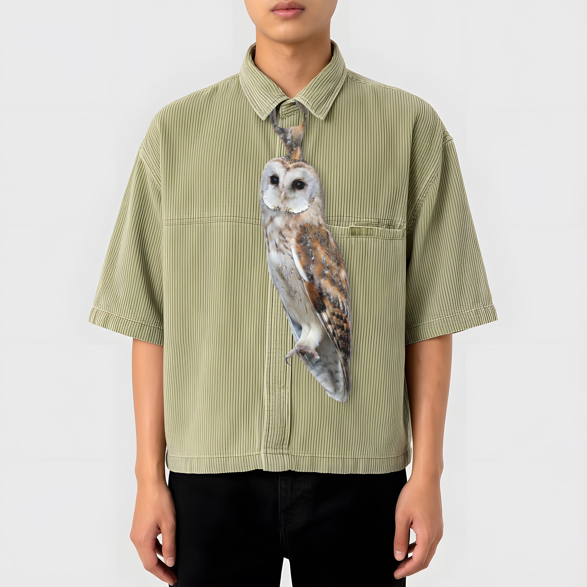 Dripvity Cute Owl Tie, Pet Bird Necktie, Wise Little Owl Style, Unique Nature Gift