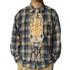Novelty necktie featuring a realistic hanging hyena design, a bold and unique fashion accessory.