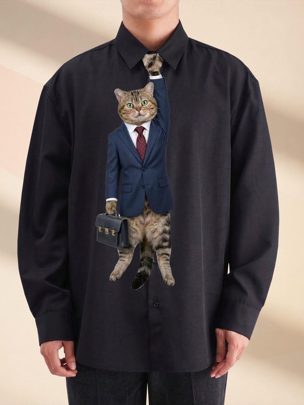 Funny Business Cat Necktie, Boss Cat Gag Gift, Office Neckwear