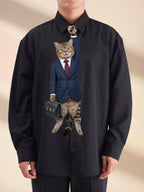 Funny Business Cat Necktie, Boss Cat Gag Gift, Office Neckwear
