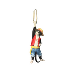 Novelty necktie featuring a creative illustration of a tuxedo cat cosplaying as Monkey D. Luffy from One Piece, wearing his iconic straw hat, red vest, and blue shorts, a fun and unique fashion accessory for anime fans