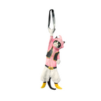 Novelty necktie featuring a creative illustration of a cat cosplaying as Majin Buu from Dragon Ball, wearing his signature pink outfit with a black vest and white pants, a fun and unique fashion accessory for anime fans