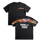 Funny USA Manta Ray Feral But Free 4th of July 250th Apparel T-Shirt-Sweatshirt-Hoodie