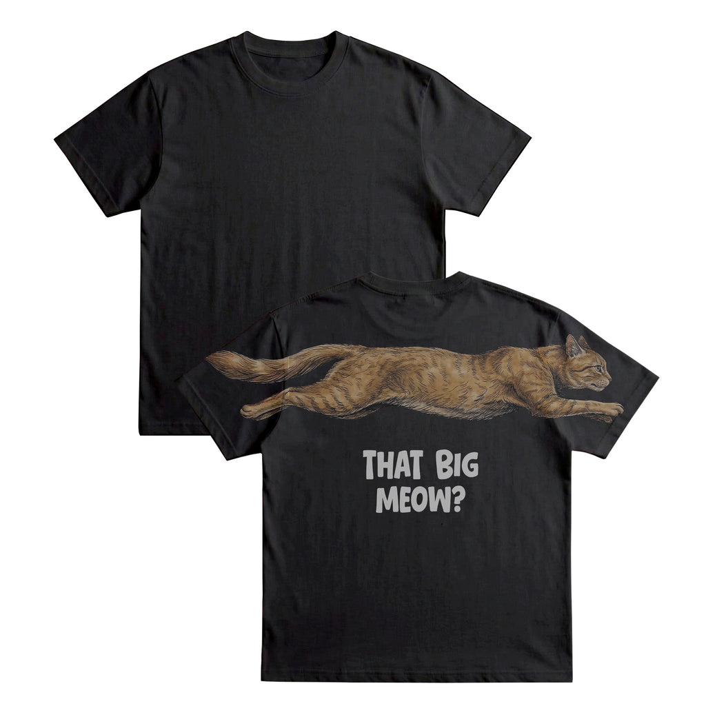 That Big Meow Funny Cat Shirt Jumping Cat Graphic Tee By Dripvity