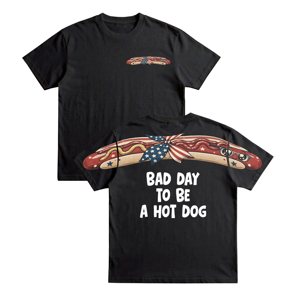 Patriotic America Independence Day Bad Day To Be A Hotdog 4th of July 250th Apparel T-Shirt-Sweatshirt-Hoodie
