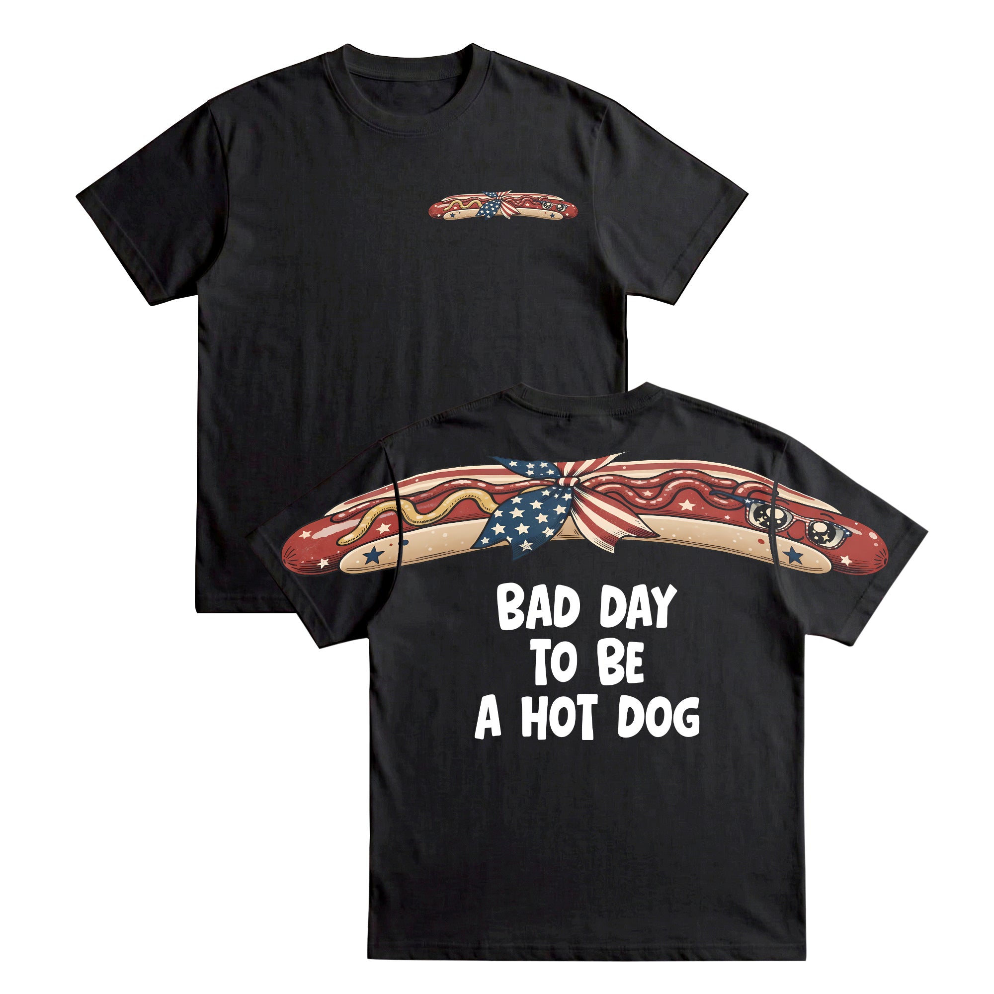 Patriotic America Independence Day Bad Day To Be A Hotdog 4th of July 250th Apparel T-Shirt-Sweatshirt-Hoodie