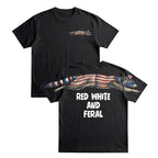 American Flag Raccoon Red White And Feral 4th of July 250th Apparel T-Shirt-Sweatshirt-Hoodie