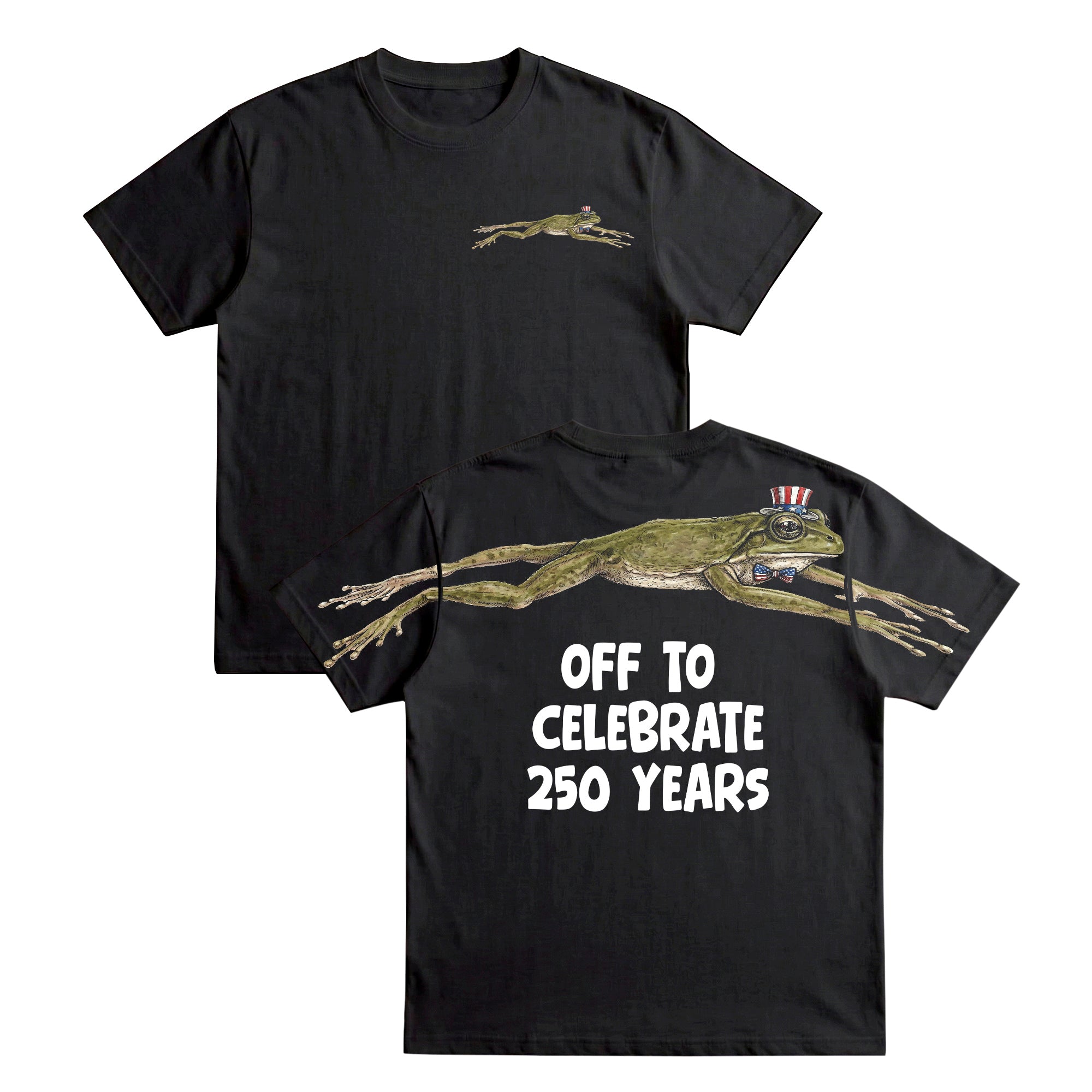 Funny USA Frog Off To Celebrate 250 Years 4th of July Apparel T-Shirt-Sweatshirt-Hoodie