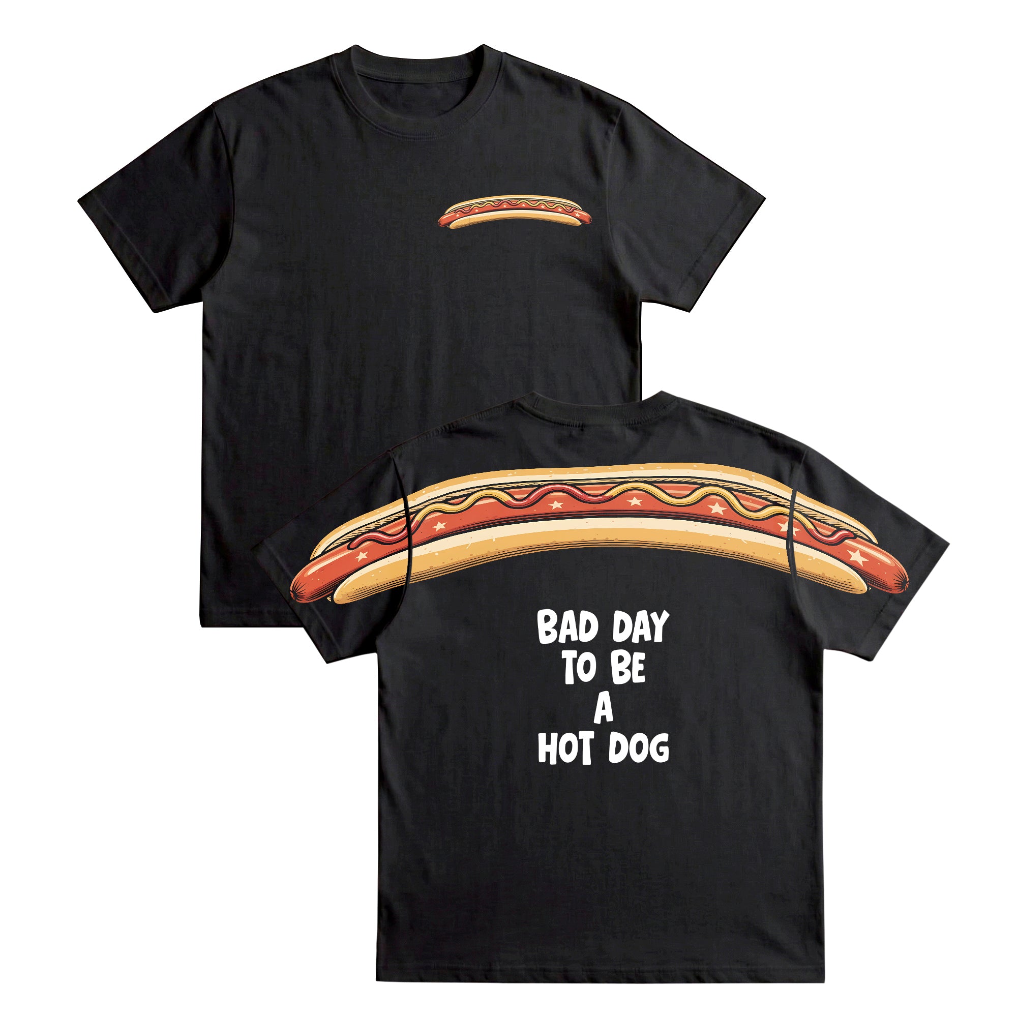 Patriotic Hotdog Bad Day To Be A Hotdog 4th of July Apparel T-Shirt-Sweatshirt-Hoodie