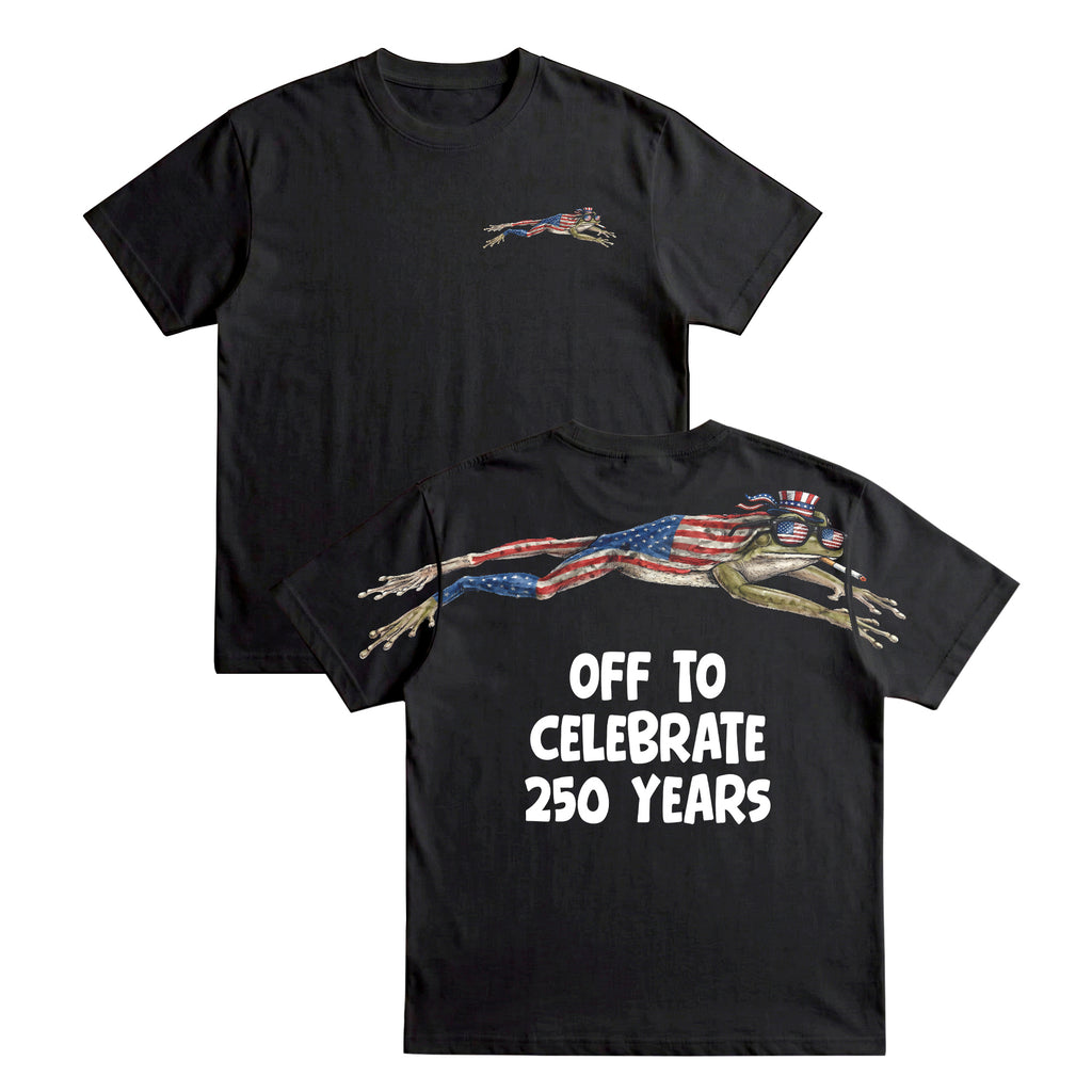 Funny American Flag Frog 4th of July 250th Apparel T-Shirt-Sweatshirt-Hoodie