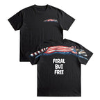 Funny Patriotic USA Raccoon Feral But Free 4th of July 250th Apparel T-Shirt-Sweatshirt-Hoodie