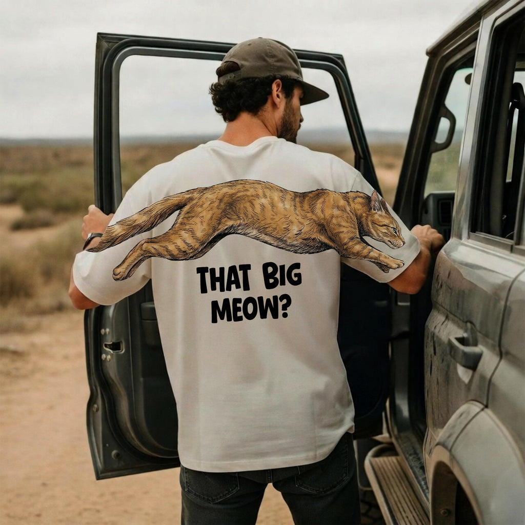That Big Meow Funny Cat Shirt Jumping Cat Graphic Tee By Dripvity