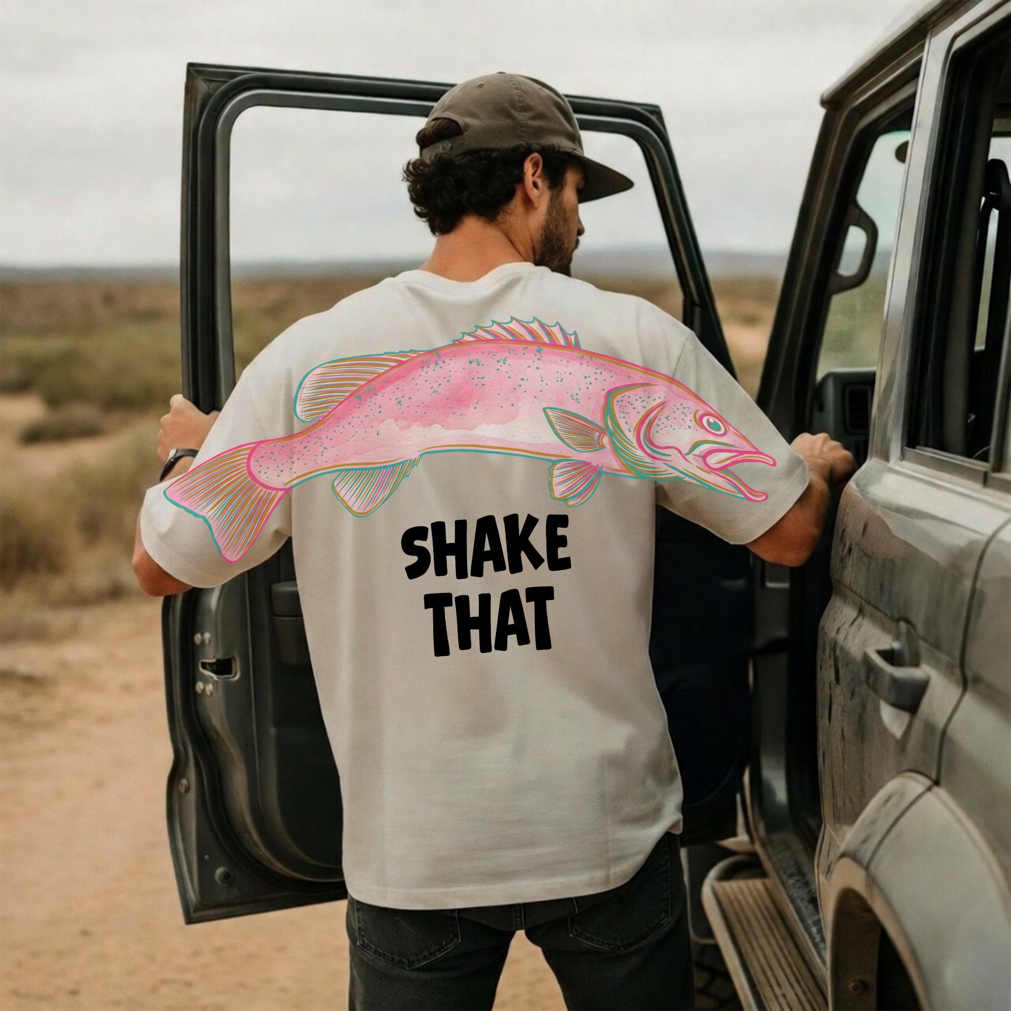 Shake That Funny Fishing Fish Graphic Tee By Dripvity