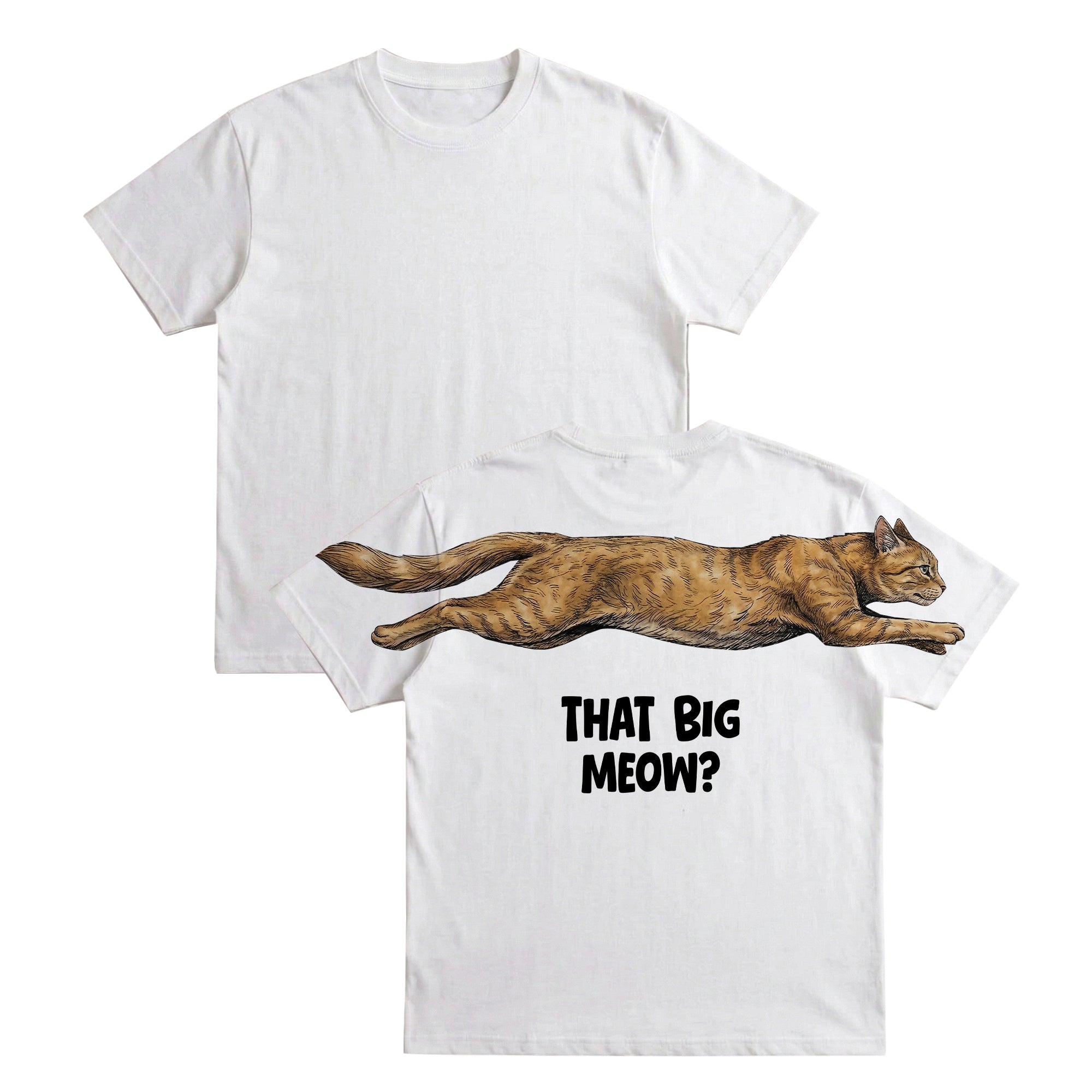 That Big Meow Funny Cat Shirt Jumping Cat Graphic Tee By Dripvity